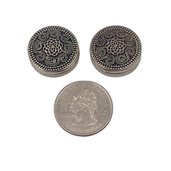 Silver Tone Unisex Button Cover Set - Picture 4 of 4